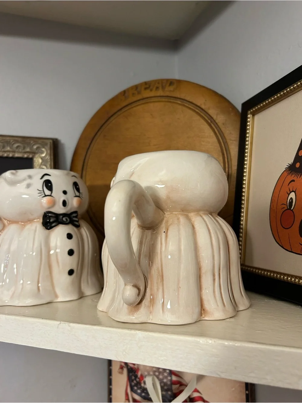 Joanna Parker Vintage Looking Ceramic Ghost Salt and Pepper Shakers New